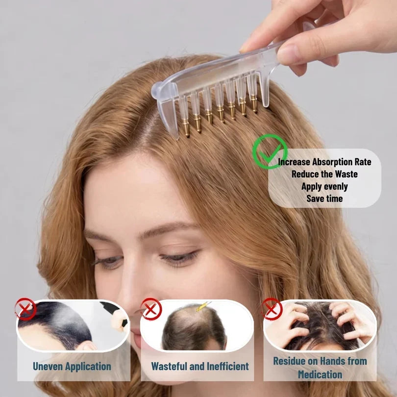 2-in-1 Hair Oil Applicator Comb with Roller Ball ( Free Delivery )