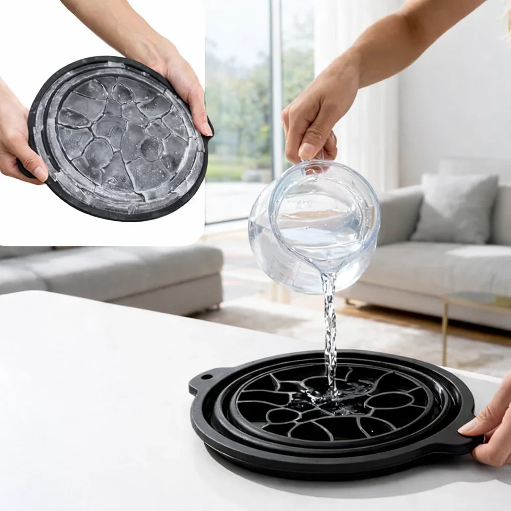 Face Ice Bowl With Built In Ice Tray Collapsible Silicone Beauty Bowl (T)