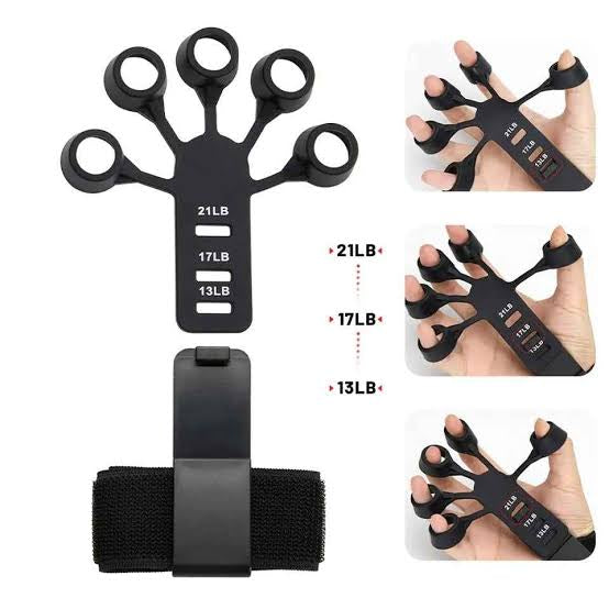 Finger Gripper, 6 Resistant Finger Exerciser, Patients Hand Recovery Physical Tools, Guitar Finger Strengthener, Silicone Gripster Grip, Finger Stretcher Hand Grip, Finger Sleeve for Guitar, Hand Therapy and Training Device