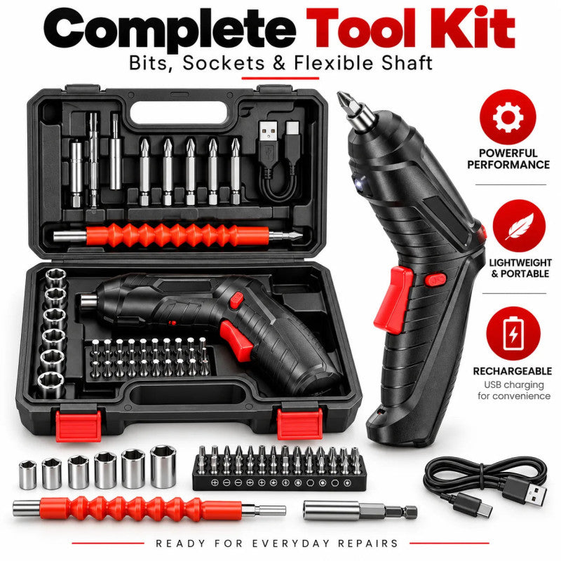 47 in 1 Electric Screwdriver Cordless Rechargeable Set 3.6V Drill 3.5NΒ·m Max Torque Electric Rotatable Drill Screwdriver for Multi-Angle Work