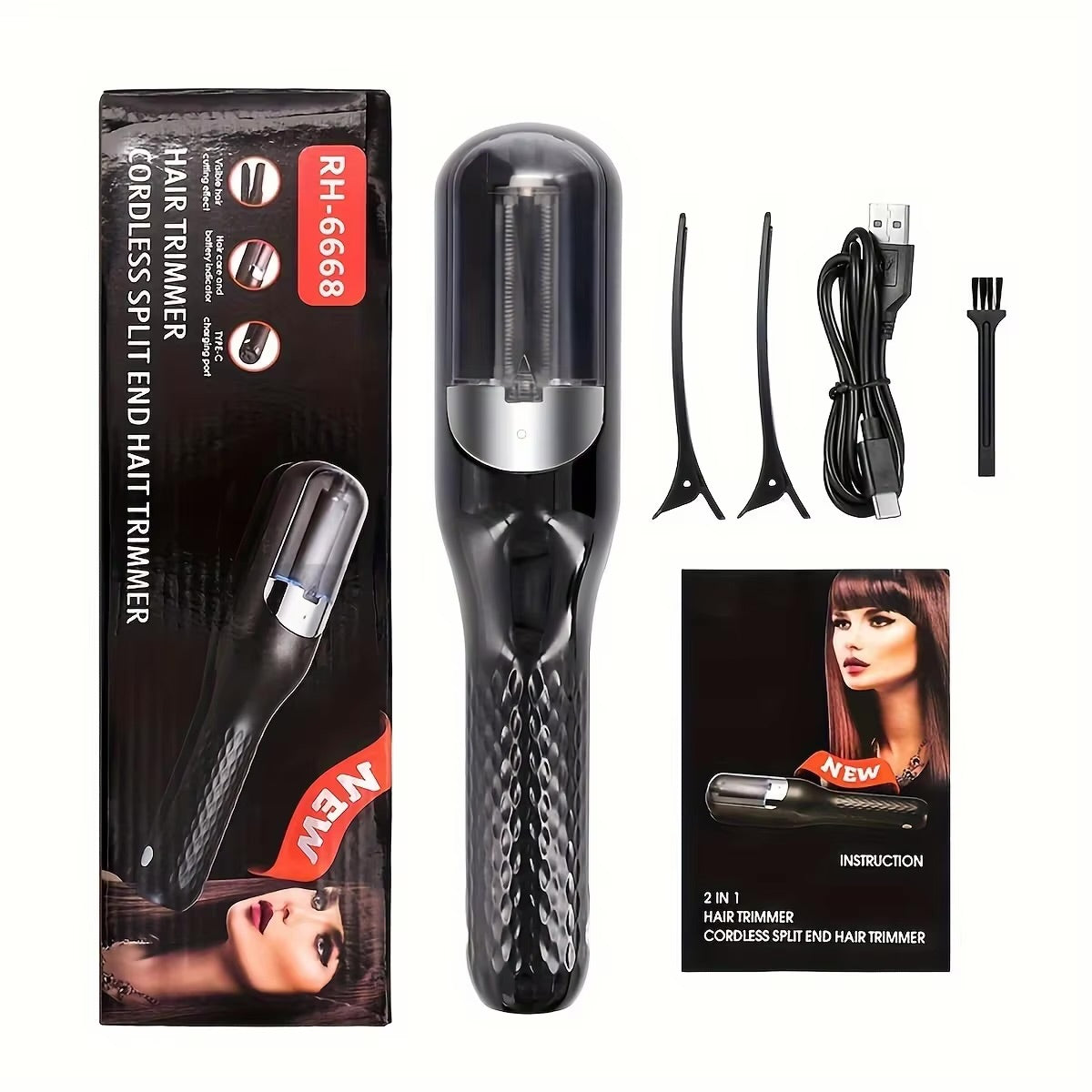 Cordless Split Ends Hair Trimmer - RH6668 ( Free Delivery )